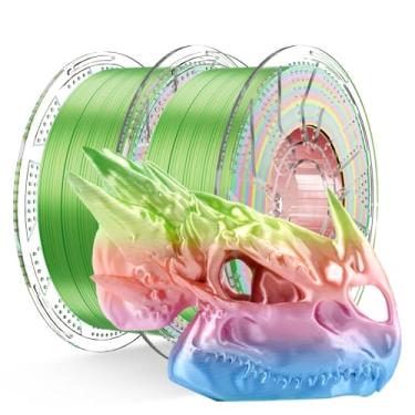 Imagem de Chitu Systems Conjure Filamento de impressora 3D PLA de seda, filamento de duas cores de 1,75 mm, filamento de impressão 3D arco-íris de seda de Natal 2 x 1 kg