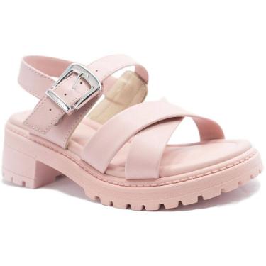 Imagem de Sandália Infantil Molekinha Tira Cruzada Salto Baixo - Rosa