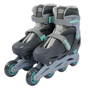 Imagem de Kit Patins Roller 36-39 Cinza com Acessórios Play&Fun