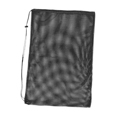 Imagem de UGPLM Mochila de equipamentos de natação, mochila de cordão de malha, bolsa de piscina de malha de nylon, mochila de praia para homens ginásticos praia, Preto