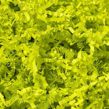 Imagem de Mefleet Papel cortado enrugado de 900 g, papel desfiado verde claro para caixa de presente - enchimento de saco de cesta de presente - enchimento de almofada de grama para embalagem de Natal e férias