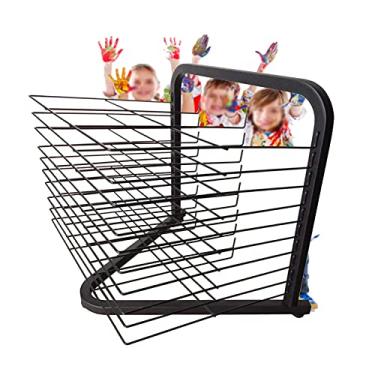 Imagem de WUHUQN Estante de secagem de arte infantil, quadro de pintura a óleo de cavalete de estúdio escolar de estúdio de arte, A3, 8K de papel para secagem e exibição de escritório