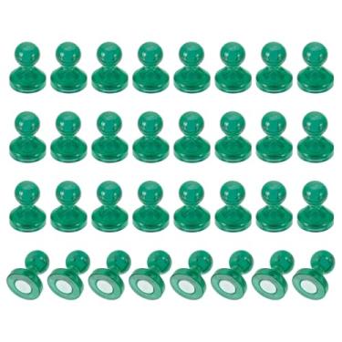Imagem de PATIKIL 32 peças de pinos de ímãs, 0,8 x 0,6 ímãs fortes de geladeira quadro branco magnético tachinhas decorativas para geladeira Locker calendário escritório, verde
