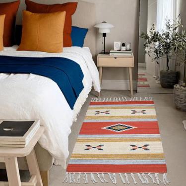 Imagem de 1 Tapete Quarto Kilim Original Algodão Beira Cama 60x90 M07 - IDEALIZA