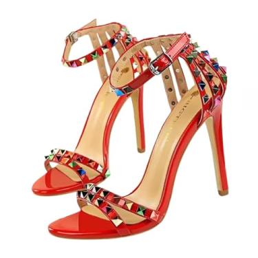 Imagem de Sandália decorada com Spikes em Diamantes (Vermelho, BR, Adulto, Numérico, 36)