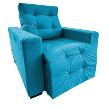 Imagem de Poltrona Amamentação Retratil E Reclinavel Cris - Silverio Decor, turq