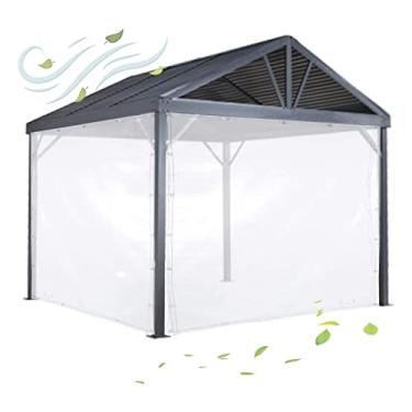Imagem de BDSHL Lona transparente de PVC 365g/m², capa de lona de PVC transparente, toldo transparente de 0,3 mm para cercado de pátio (cor: transparente, tamanho: 18,37 x 8,86 pés/5,6 x 2,7 m)
