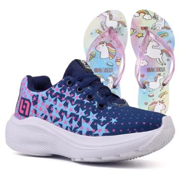 Imagem de Tenis Infantil De Amarrar Meninas Leve Desenhos LIGHT + Chinelo Cor:Roxo;Tamanho:26