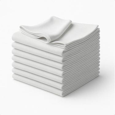 Imagem de Kit 10 Panos de Prato Grande Liso Branco Santa Margarida