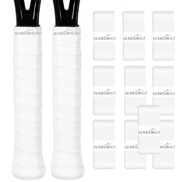 Imagem de KUZAW Pacote com 10 fitas adesivas para raquete de tênis – Almofada aderente antiderrapante para absorção de suor para tênis, pickleball, raquetes de padel, golfe, beisebol, tacos, fita adesiva