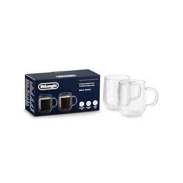 Imagem de De'Longhi Caneca de vidro de parede dupla, (500 ml, 479 g) Conjunto de 2