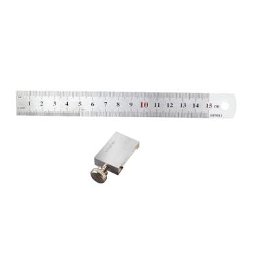 Imagem de IEUDNS Régua de aço inoxidável com de riscador 2 em 1, leve, resistente, métrica e polegada para maquinista de medição faça você mesmo, carpinteiro, Bloco Régua de 15cm
