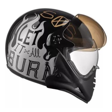 Imagem de Capacete Peels F21 Burn Preto Brilho Aberto Queixeira Moto TAMANHO 60