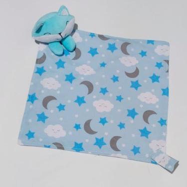 Imagem de Paninho Naninha de Boca Fraldinha com Bichinho e Porta Chupeta Bebê Pe