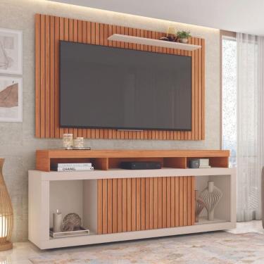 Imagem de Rack Caemmun New Oscar Com Painel 1,8 Metros Freijo/off White