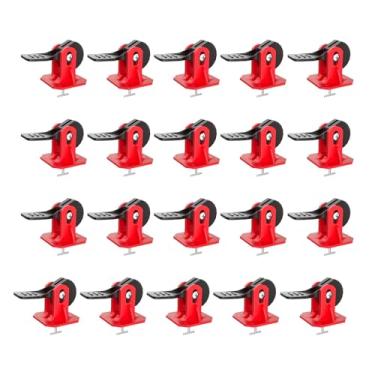 Imagem de Ioensy Kit de 20 peças de de nivelamento de pisos e paredes, ferramentas de construção, localizador, substituível, ajustadores planos de cerâmica, Vermelho