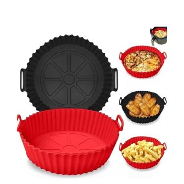 Imagem de Forma De Silicone Flexível Reutilizável Antiaderente Para Fritadeira Elétrica Air Fryer