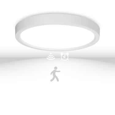 Imagem de Sokply Luminária De Teto Led Com Sensor De Movimento De 12 Pol. Com Fio, 2700K/3000K/3500K/4000K/5000K Regulável, 24 W, Redonda, Embutida, Para Armário, Escada, Corredor, Lavanderia, Varanda, Lista