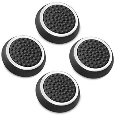 Imagem de Capa para polegar de silicone Joystick com aderência analógica, capa para PS4 PS3 Xbox One Xbox 360 Wii U NS Pro Controller (preto-branco)