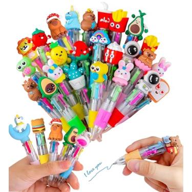 Imagem de Oneshow 35 peças de mini canetas multicoloridas em uma 4 em 1 lindas canetas para crianças, canetas esferográficas para aniversários e festas infantis, conjunto de canetas kawaii de tinta sortidas