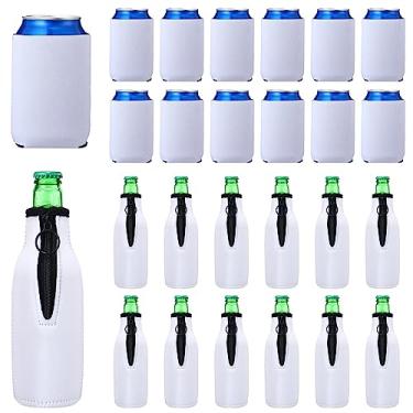 Imagem de Mumufy Pacote Com 24 Capas Isolantes Para Garrafas De Cerveja Em Branco Sublimação, Térmicas Zíper, Jaquetas Refrigerante, Coolers Festas Praia E Piscina Verão, Faça Você Mesmo,