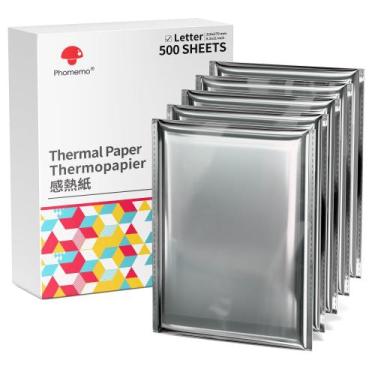 Imagem de Papel de impressora térmica Phomemo 8,5 x 11 cm para impressora D810