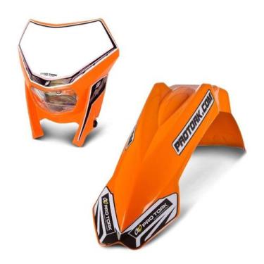 Imagem de Farol moto universal + paralama universal mx2 - PRO TORK, LARANJA, Úni
