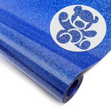 Imagem de DUEUIOE Rolo De Vinil Transferência Térmica Htv Com Glitter Azul - 30 Cm X 2,7 M, Para Passar A Ferro Em Todas As Máquinas Corte, Fácil Cortar E Remover, Camisetas, Bonés Outros Designs (Azul Royal)
