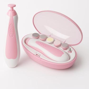 Imagem de Cortador De Unha Bebê Kit Lixa Elétrica De Unha Bebe Recém Nascido Infantil Adulto Estojo Aparador Tesoura Bebês Conjunto Brocas Silencioso Com Luz (Rosa)