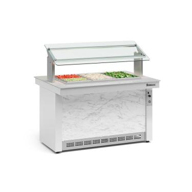Imagem de Buffet Refrigerado 6 Cubas Gbrf140 Gelopar 6gns 220v Branco E Mármore