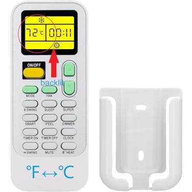 Imagem de Controle remoto de substituição para ar-condicionado portátil Hisense DG11J1-98, AP-10CR1SEPS, com retroiluminação, suporte de montagem na parede