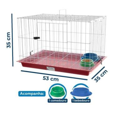 Imagem de Gaiola para Coelho VivoPet Luxo - 3 Cores, com Bandeja Plástica e Aces