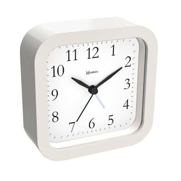 Imagem de Relógio Despertador Herweg Silencioso Sem Tictac 2645 Branco