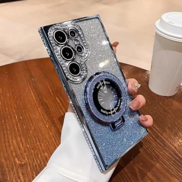 Imagem de YOGISU Capa com suporte de glitter de luxo para Samsung S25Plus (para Samsung S25Plus/PeakBlue)