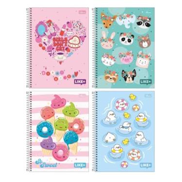 Imagem de Caderno Universitário Espiral Tilibra com 96 Folhas Pautadas Like Feminino Aula Escolar Capa Dura