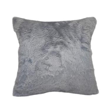 Imagem de Almofada De Pelo Pelúcia Pelo Curto Luxo Cinza
