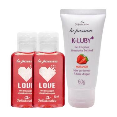 Imagem de 2 Óleo para Massagem Love Hot Morango + K-LUBY Gel Lubrificante Corpor