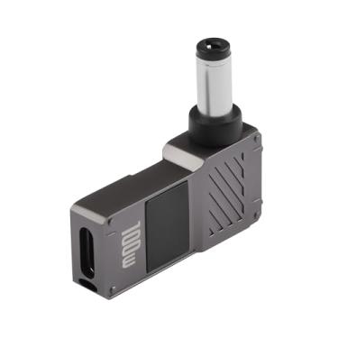 Imagem de GINTOOYUN Adaptador de carregamento USB C para laptop fêmea tipo C para macho DC 5,5 x 2,1 mm barril 20 V entrada USB tipo C para conversor de energia DC5521 até 100 W (5521)