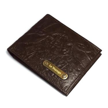 Imagem de Carteira Masculina De Couro Slim Para Cartões Cnh Cédulas - Le Voyage