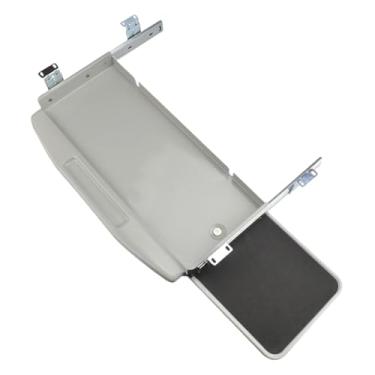 Imagem de DimyFew Bandeja para teclado sob a mesa, trilho deslizante silencioso multiuso de metal, gaveta ergonômica deslizante para teclado para estações de trabalho, Cinza