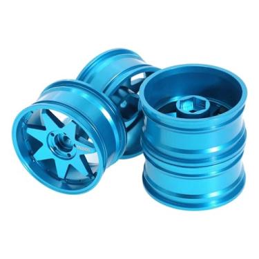 Imagem de KiBcsLic Jantes de carro RC Xy01 Diâmetro dos cubos de roda 5,2 cm para D5 Peças de veículos de controle remoto confiáveis ​​Acessórios de brinquedos RC, Azul