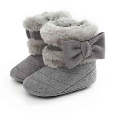 Imagem de Botas de neve para meninos e meninas com sola macia, botas de inverno antiderrapantes para bebês e bebês, B-gray, 12-18 Months Infant