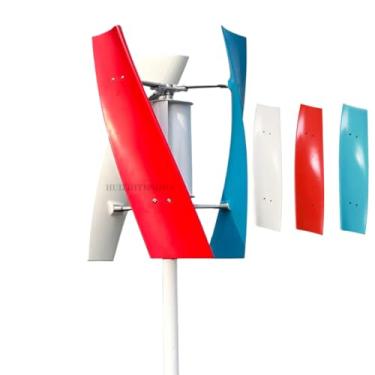 Imagem de 12V,Gerador de turbina eólica de 3000W Camp, 12V 24V 48V W/MPPT Controller e 3 Blades Kit de turbina eólica do gerador de ímã permanente adequado para sistemas híbridos eólicos/solares