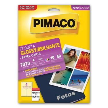 Imagem de Etiqueta papel glossy 7070 com 10 folhas Pimaco