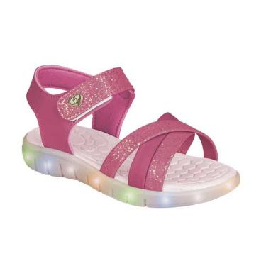 Imagem de Sandália Infantil Menina Kidy Wave Light Luzes LED Pink