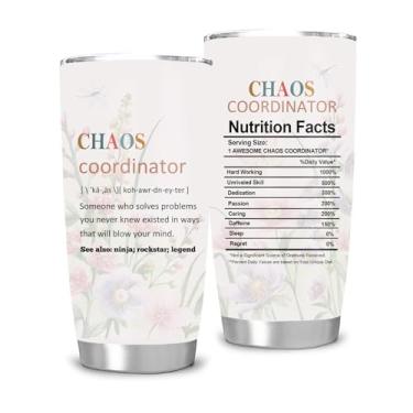 Imagem de Waldeal Copo Chaos Coordinator 590 ml, presentes de agradecimento para mulheres, colegas de trabalho, chefe, empregada, enfermeira, professora, copo engraçado com tampa para Natal, aniversário, dia