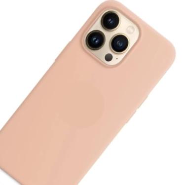 Imagem de Capa Capinha Para iPhone 14 Nude Aveludado