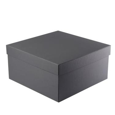 Imagem de Caixa de Presente Cartonada Rígida Premium 25x25x10 cm (Cinza)