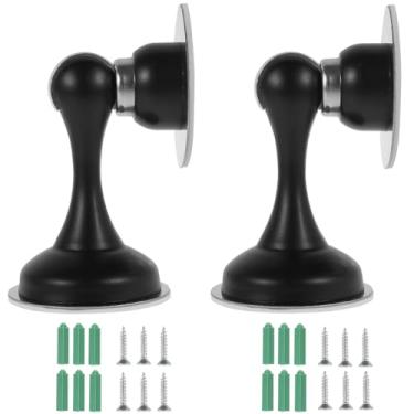 Imagem de 2 peças de batente magnético de porta de aço inoxidável trava de porta à prova de ferrugem suporte de batente de porta adesivo/parafuso de montagem de porta batente de porta para casa escola