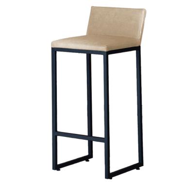 Imagem de Banqueta Alta Dani Reforçada Decorativa Balcão Bancada Cozinha Bar Base Preta Courino